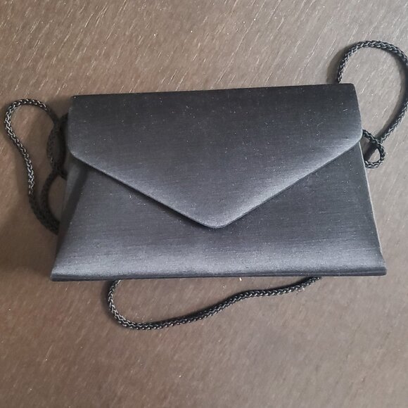 ENVELOPE PURSE CLUTCH Valerie Stevens Crossbody Black - Picture 1 of 5